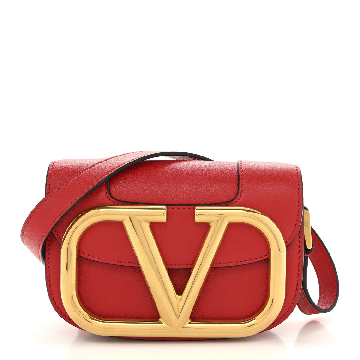 Valentino Garavani Calfskin Small Supervee Crossbody Bag Rouge Pur 1 of 14