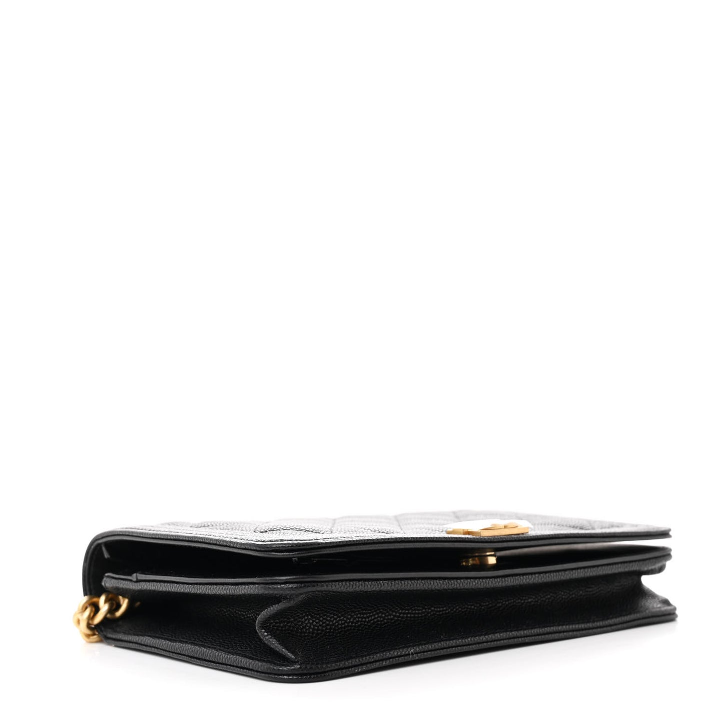Caviar Quilted Boy Wallet On Chain WOC Black