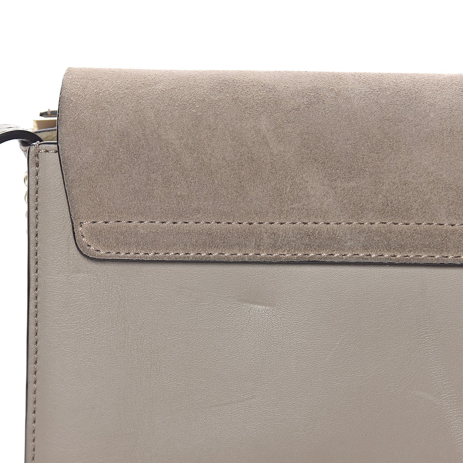 Chloe Suede Calfskin Small Faye Shoulder Bag Motty Grey 8 of 15