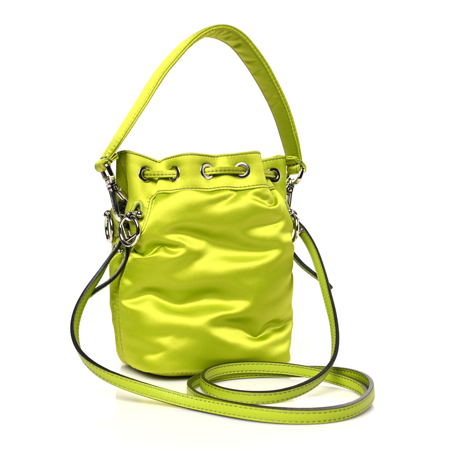 Nylon Ninfa Vitello King Cuoio Mini Mon Tresor Bucket Bag Wasabi