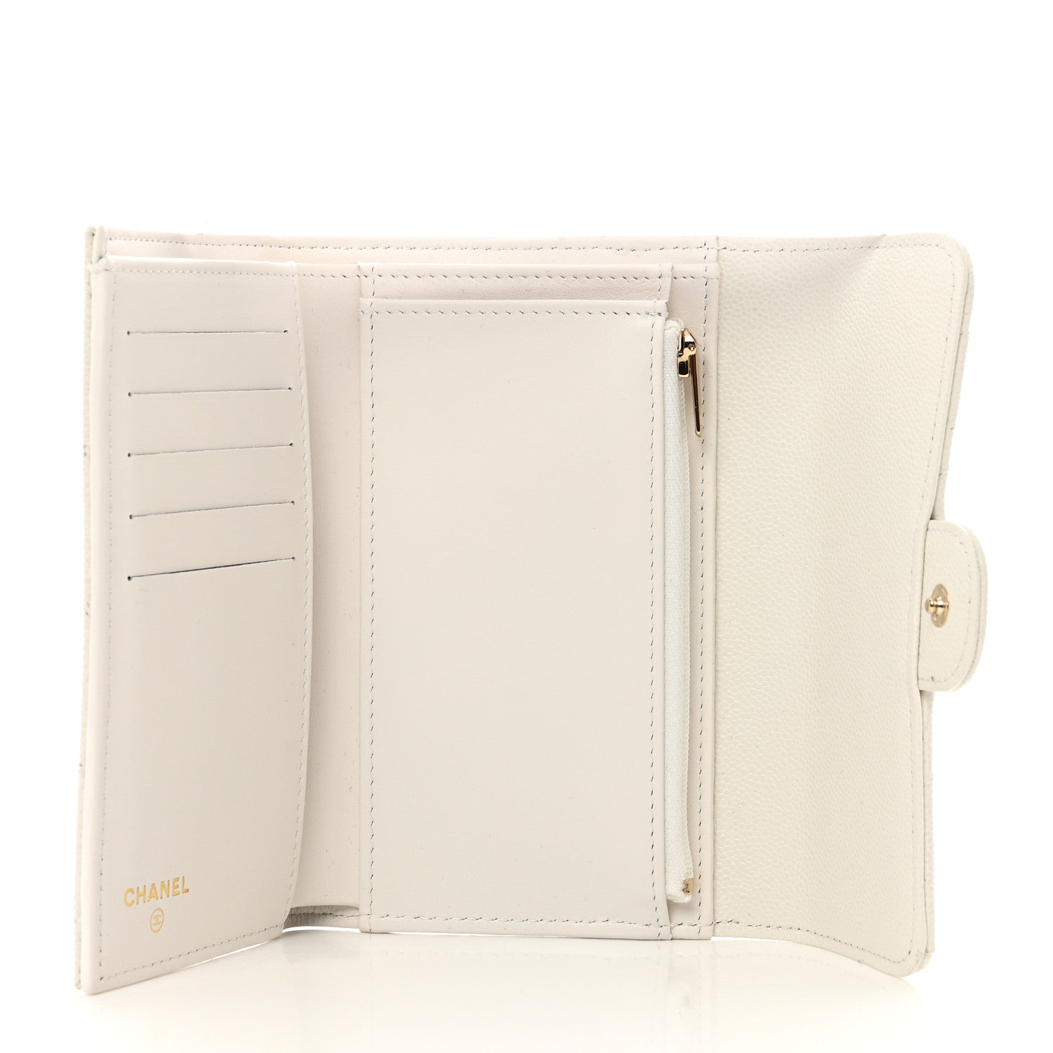 Chanel Caviar Quilted Medium Flap Wallet White 5 of 8