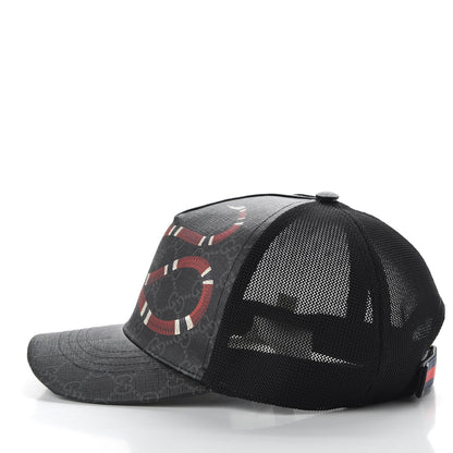Gucci GG Supreme Monogram Kingsnake Print Baseball Hat XL 60 Black 5 of 8