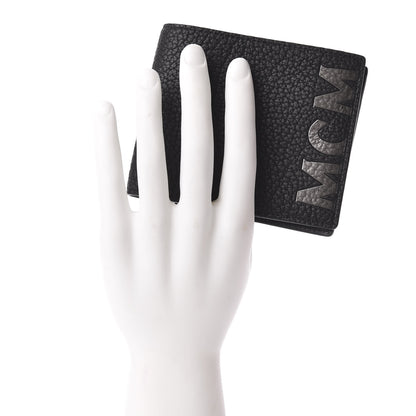 MCM Grained Calfskin Logo Bi-Fold Wallet Black 2 of 9