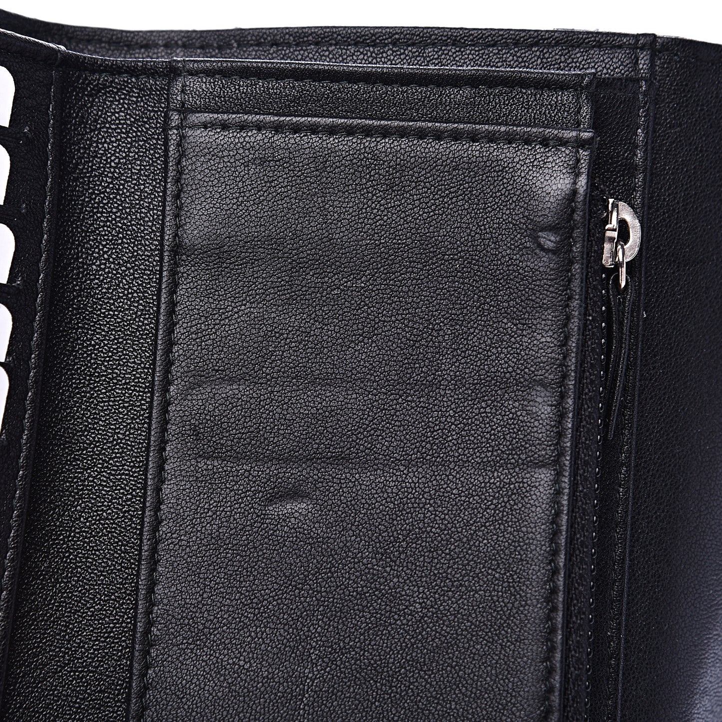 Lambskin Quilted CC Box Flap Wallet Black