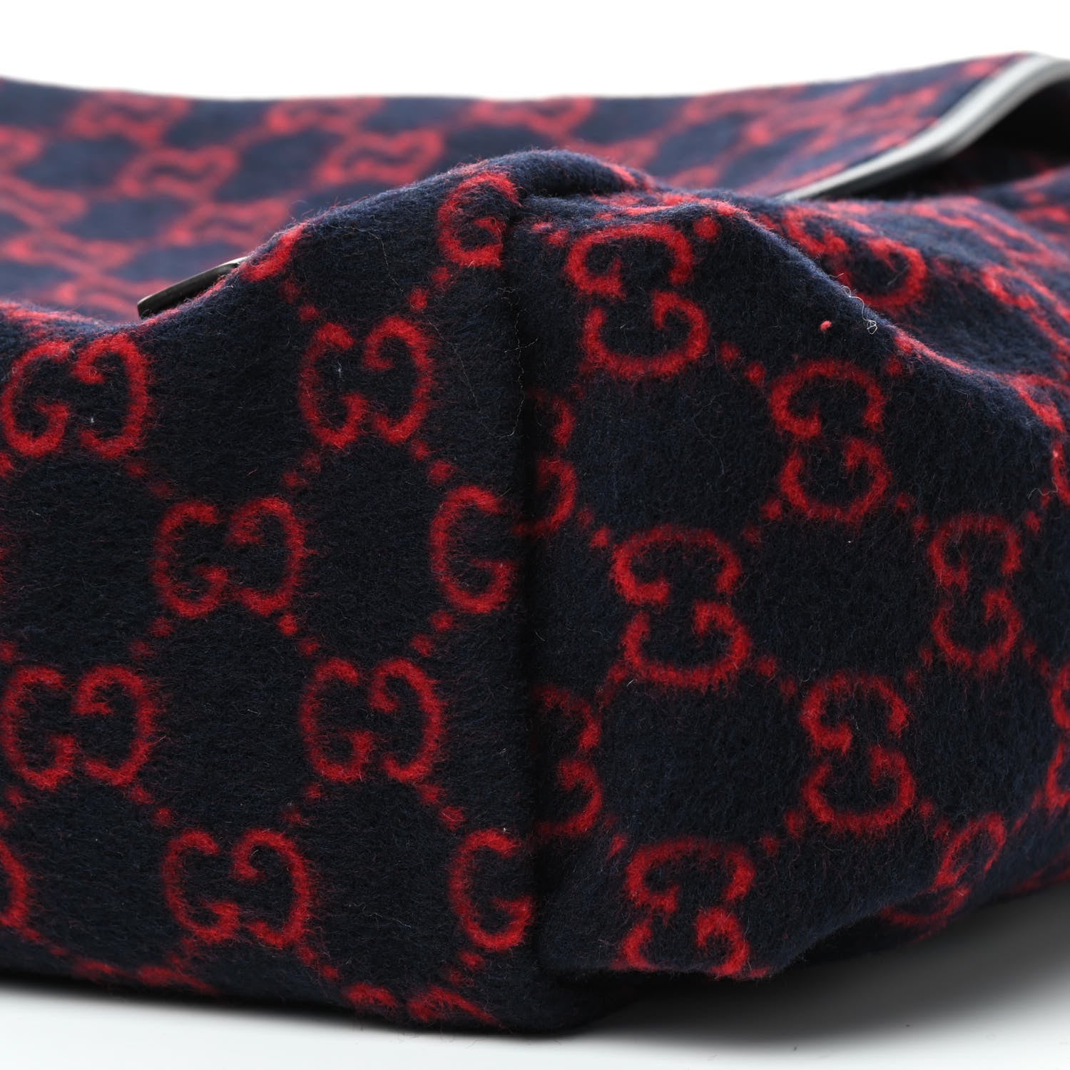 Gucci Wool GG Monogram Diaper Bag Navy Red 8 of 10