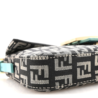 Fendi Zucchino Mini Baguette Navy Turquoise 8 of 9