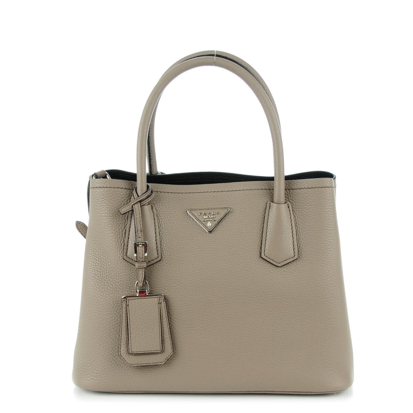 Vitello Daino Small Double Bag Argilla Black