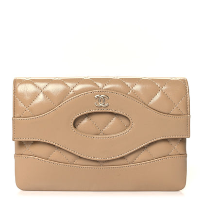 Chanel Shiny Lambskin Quilted 31 Clutch Beige 1 of 11