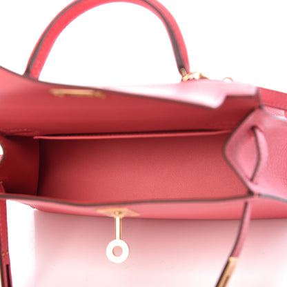 Hermes Chevre Mysore Mini Kelly Sellier 20 Rose Lipstick 7 of 31