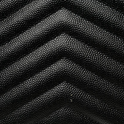Saint Laurent Grain De Poudre Matelasse Chevron Monogram Chain Wallet Black 10 of 10