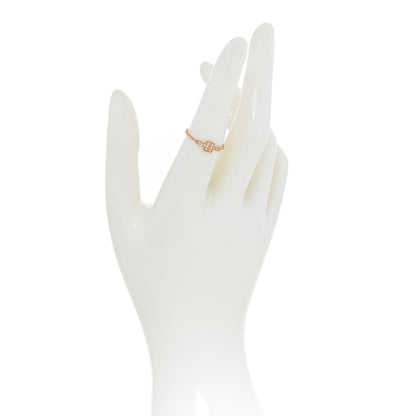 Tiffany 18K Rose Gold Diamond T Chain Ring 52 6 2 of 4