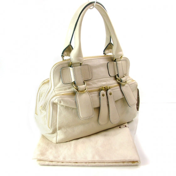 Chloe Leather Bay Tote Ivory Blanc 3 of 9