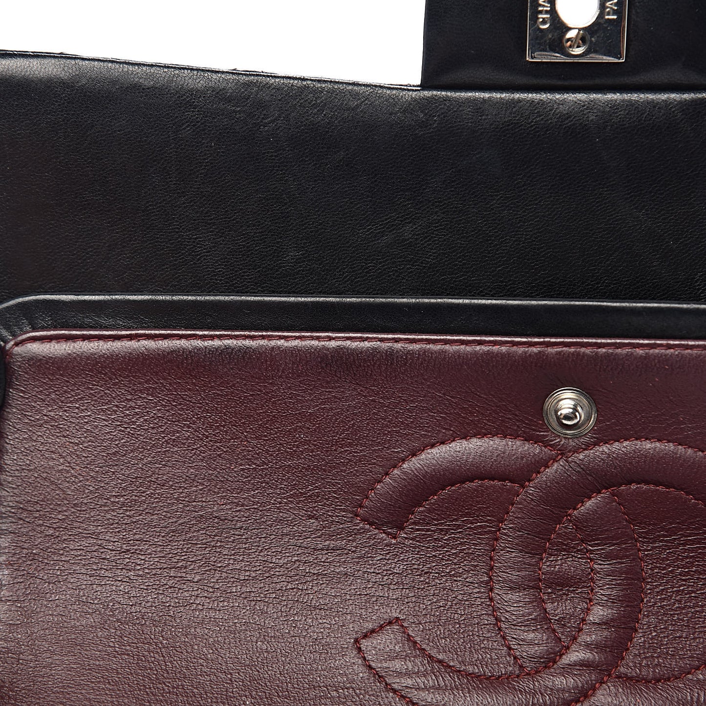 Lambskin Quilted Medium Double Flap Black