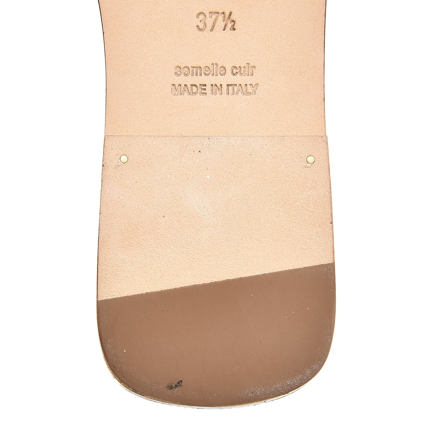 Hermes Box Calfskin Oran Sandals 37.5 Gold 9 of 10