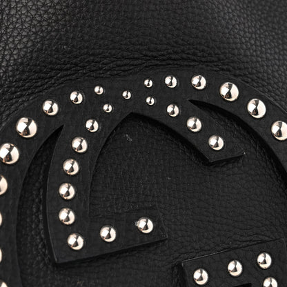 Gucci Pebbled Calfskin Studded Medium Soho Chain Shoulder Bag Black 14 of 14