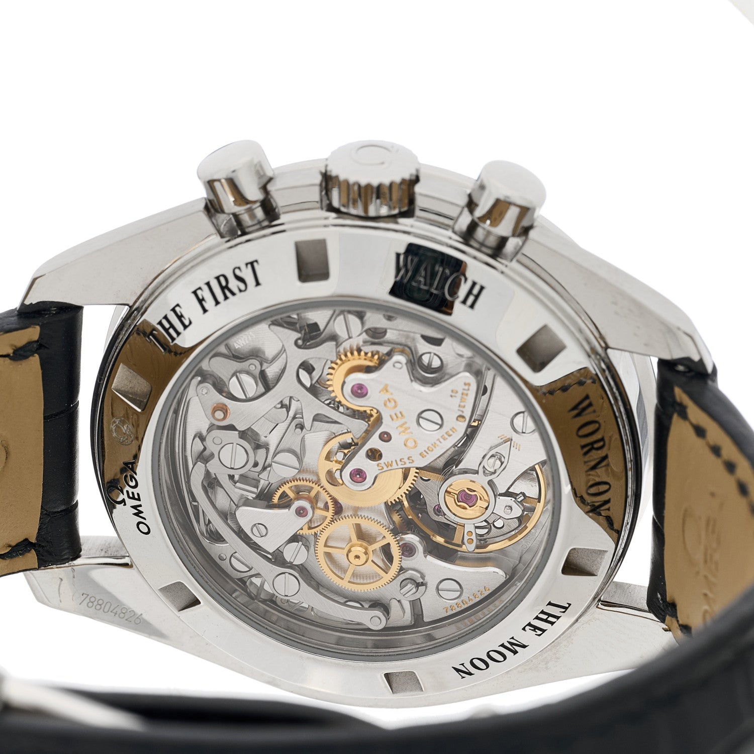 Omega Stainless Steel Alligator 42mm Speedmaster Moonwatch Professional Chronograph Manual Winding Watch Black 311.33.42.30.01.002 4 of 4