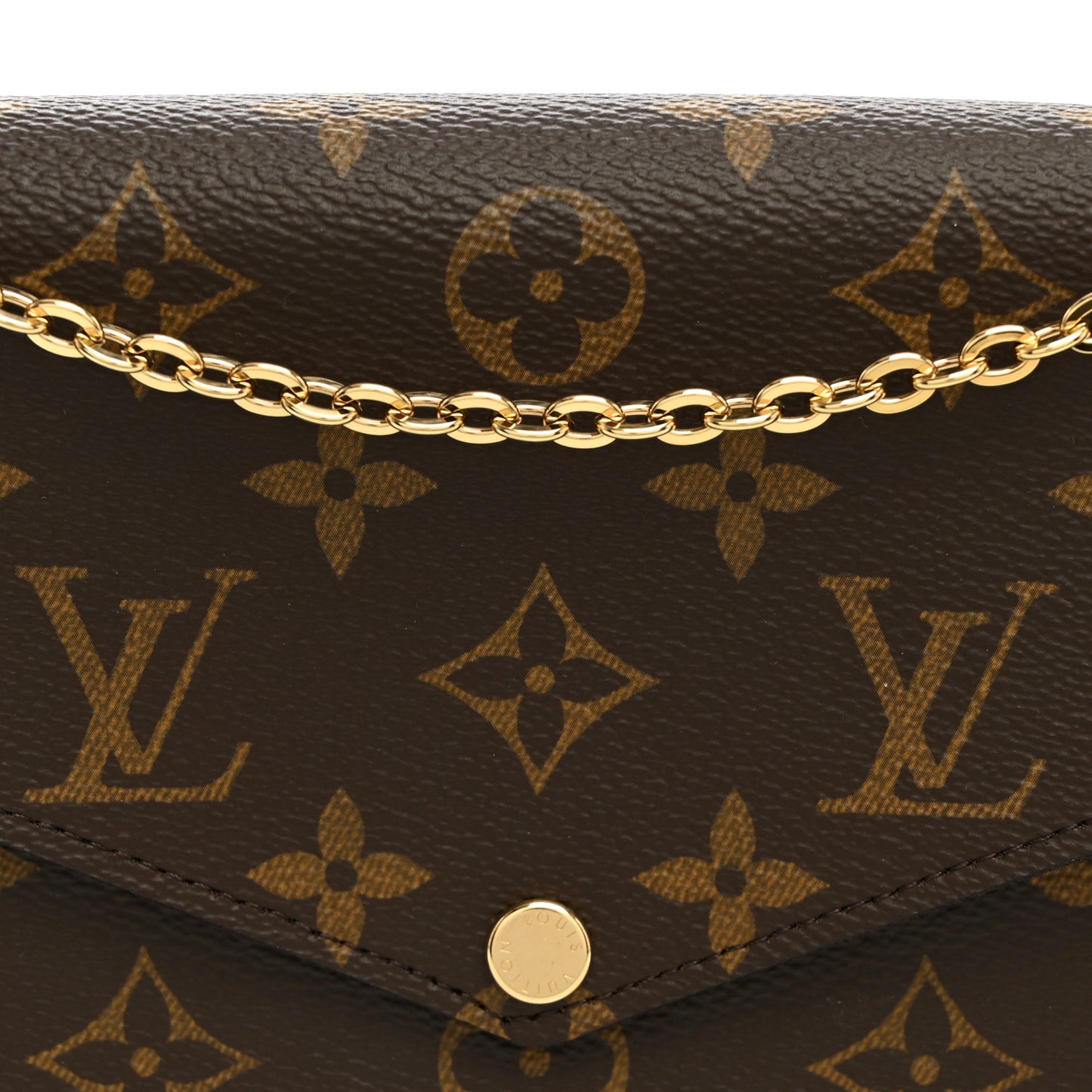 Monogram Pochette Felicie Chain Wallet Fuchsia