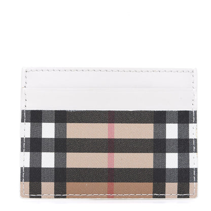 Burberry Vintage Check Calfskin Sandon Card Case White 1 of 6