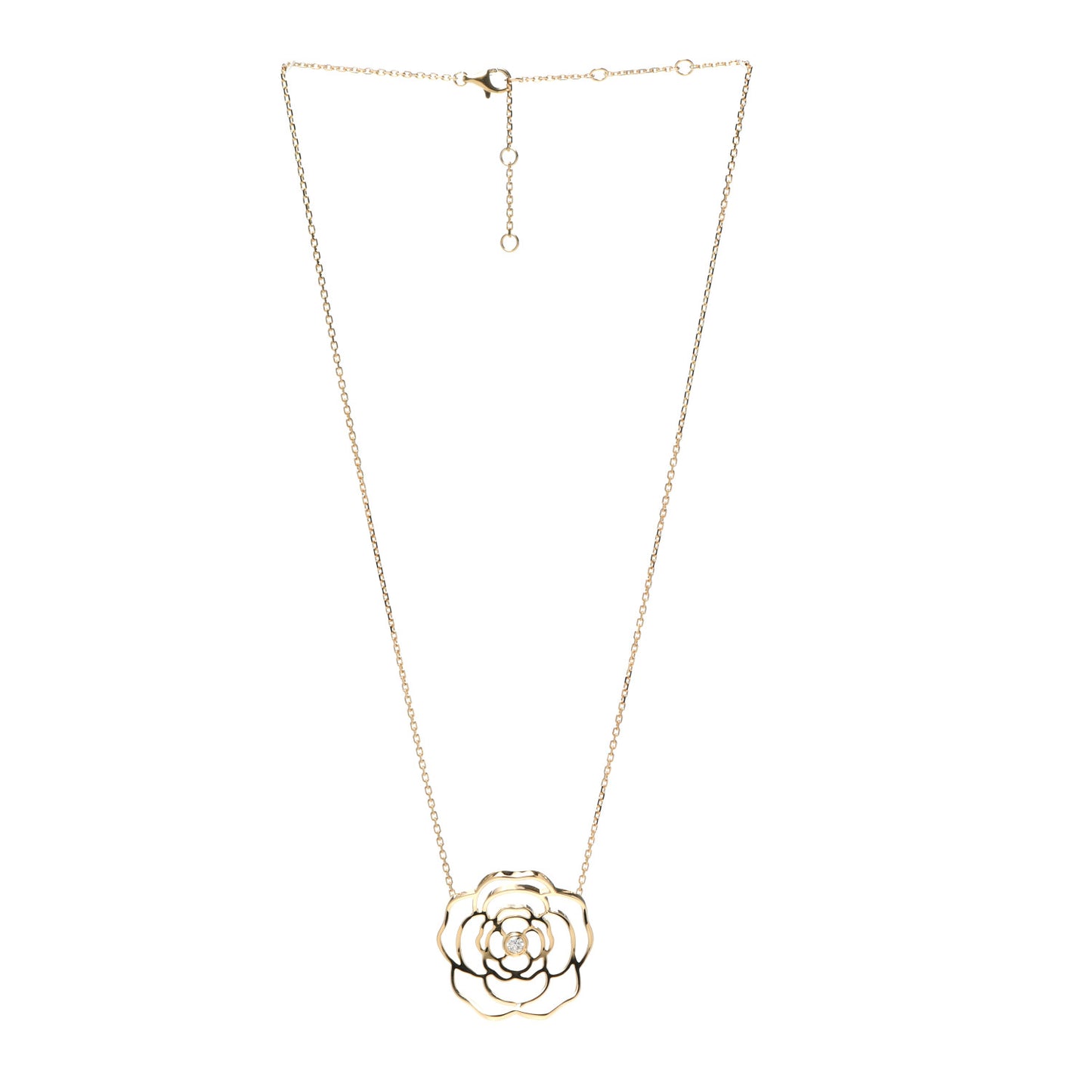 18K Yellow Gold Diamond Petales de Camelia Necklace