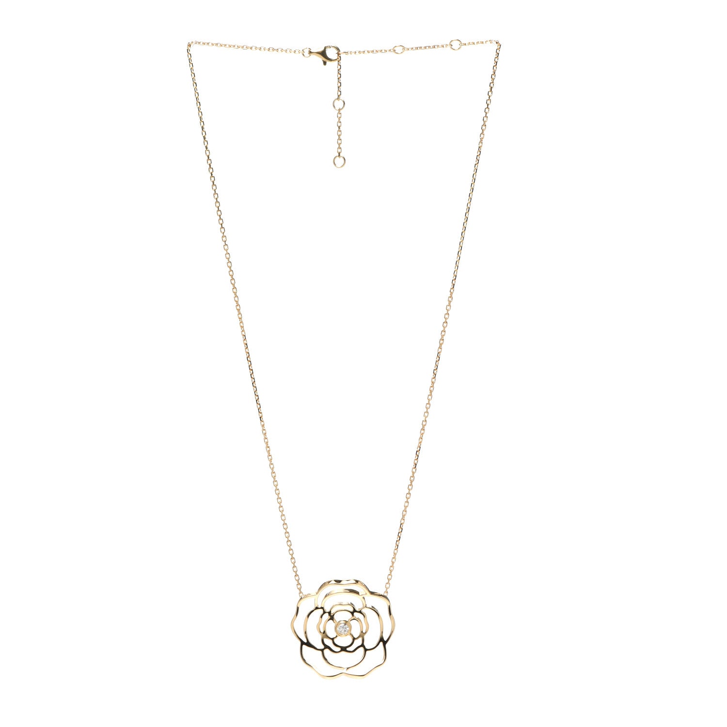 Chanel 18K Yellow Gold Diamond Petales de Camelia Necklace 3 of 6