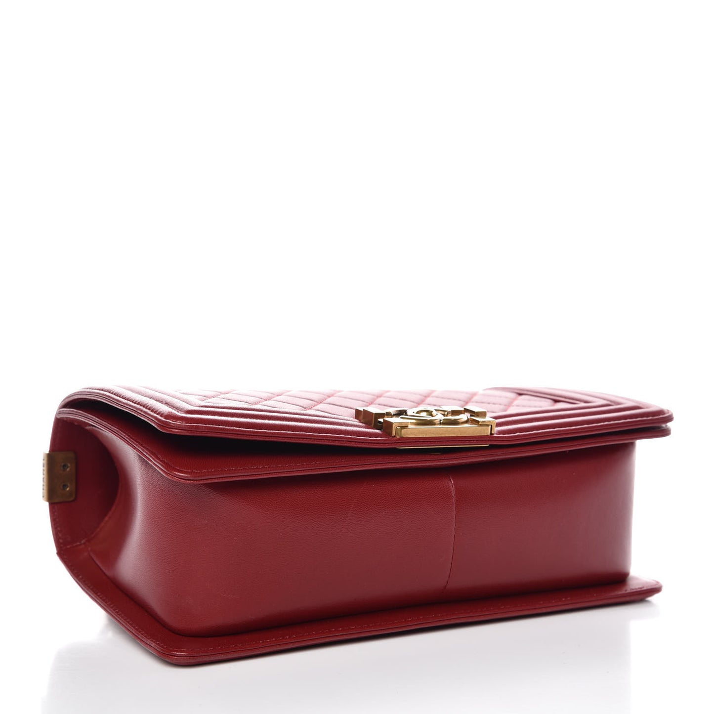 Lambskin Quilted Medium Boy Flap Red