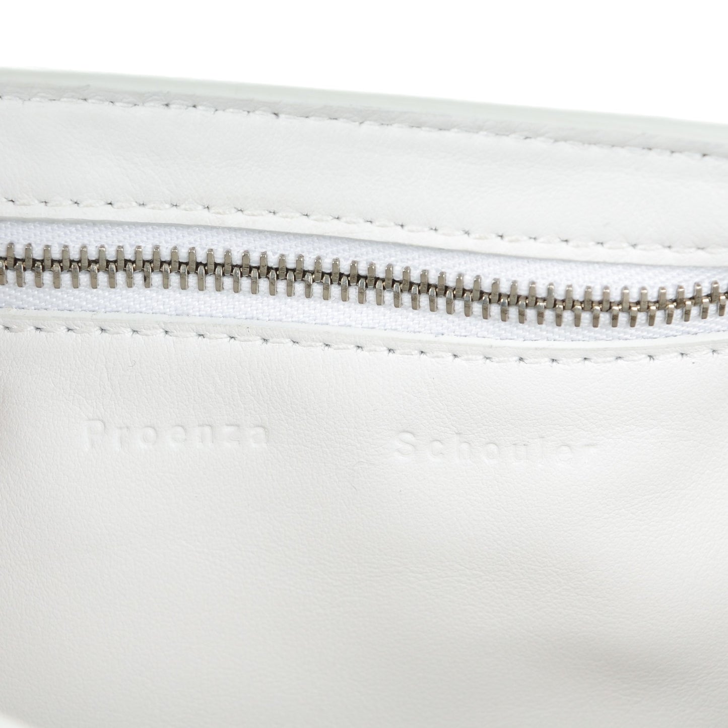 Perforated Calfskin PS1 Pouch Messenger Optic White