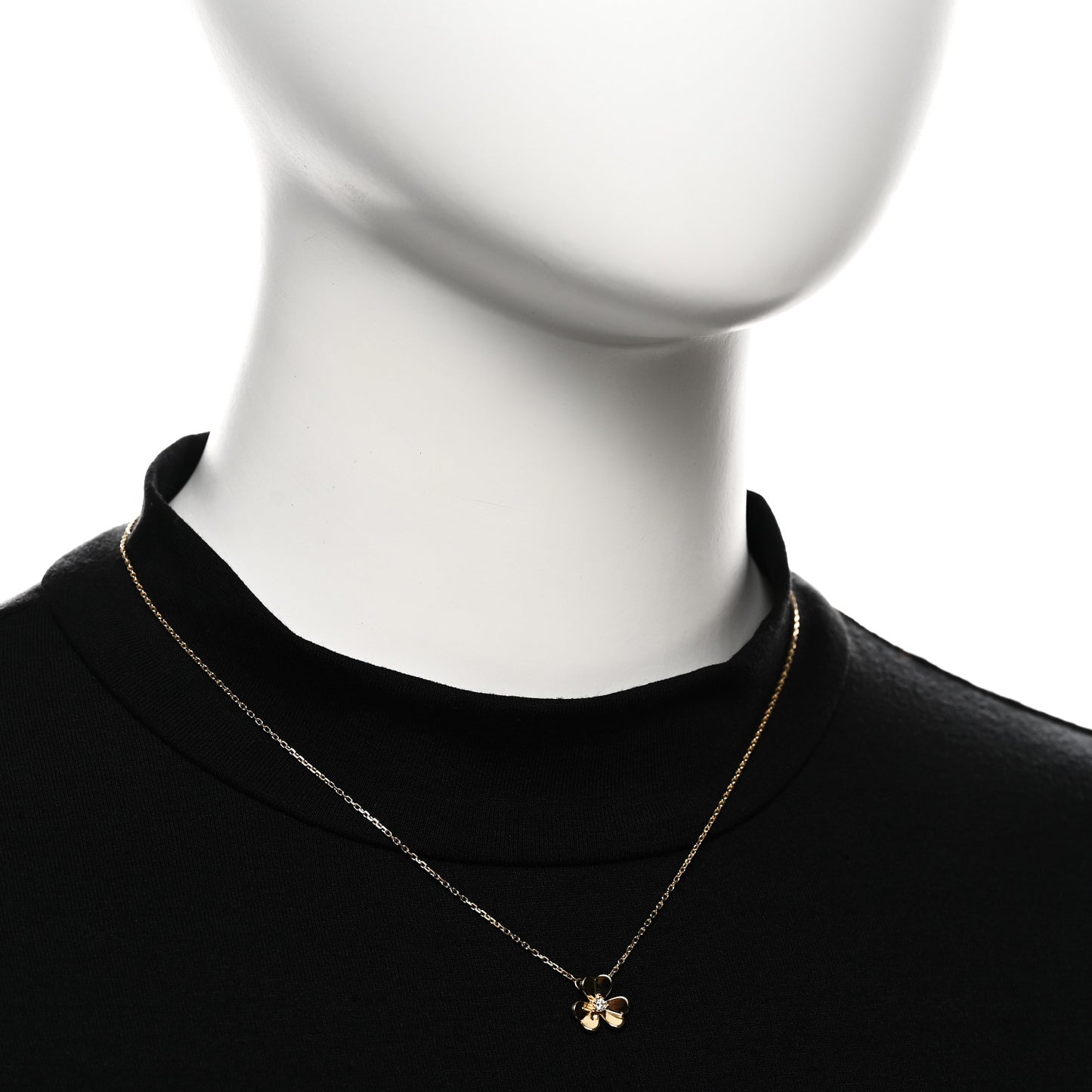 18K Yellow Gold Diamond Mini Frivole Pendant Necklace