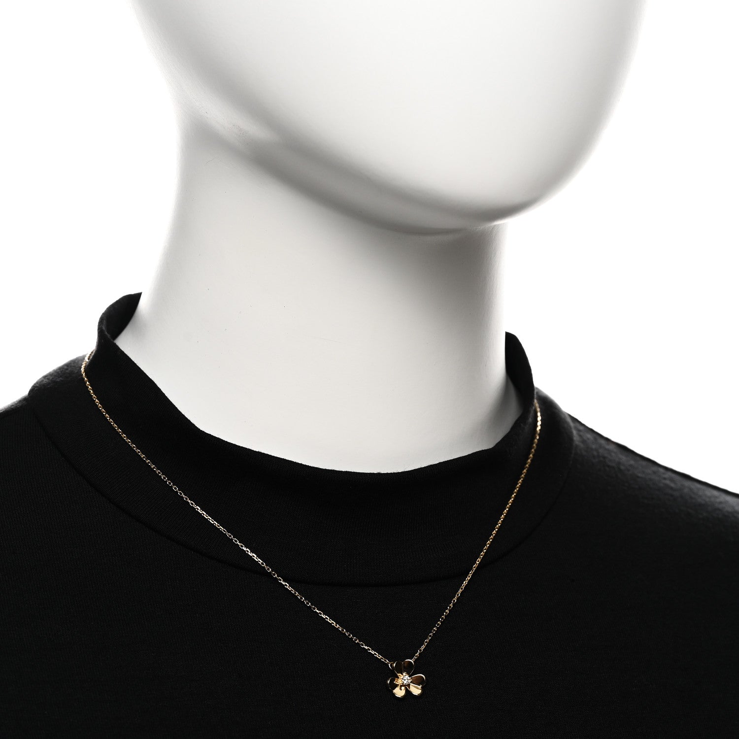 Van Cleef & Arpels 18K Yellow Gold Diamond Mini Frivole Pendant Necklace 2 of 7
