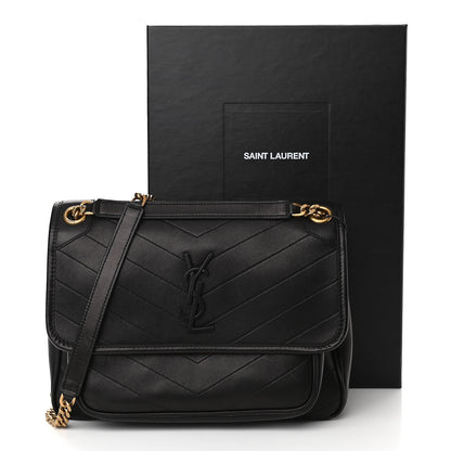 Saint Laurent Lambskin Matelasse Monogram Medium Niki Chain Satchel Black 10 of 10