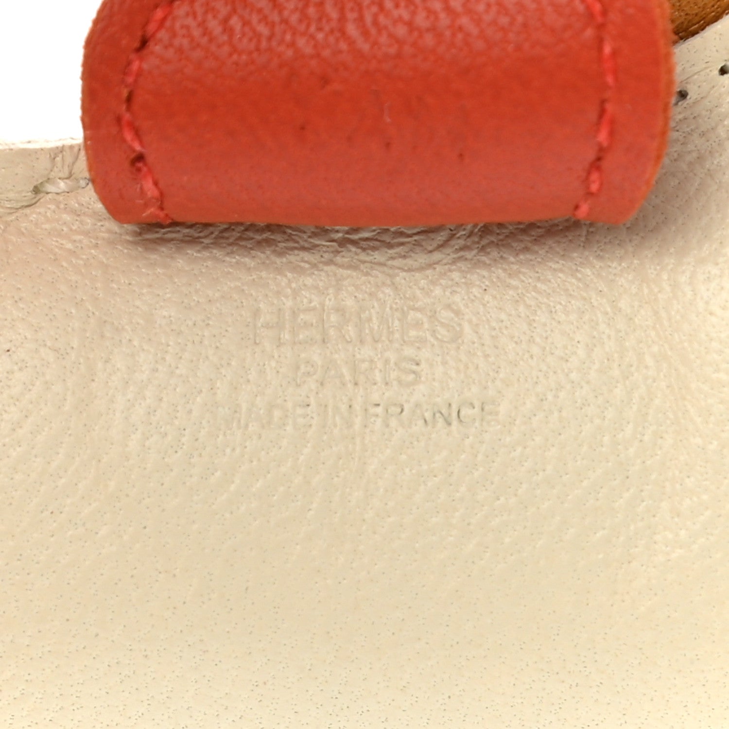 Hermes Milo Lambskin Grigri Rodeo Horse Bag Charm PM Craie Sesame Cornaline 4 of 5