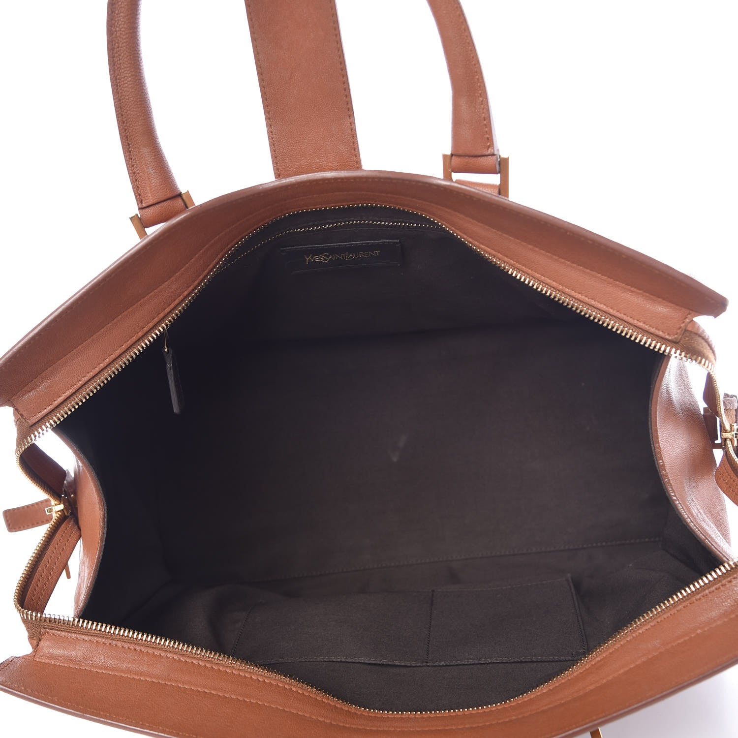 Saint Laurent Sheepskin Medium Cabas Chyc Whiskey 5 of 12