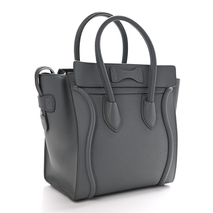 Celine Baby Drummed Calfskin Micro Luggage Kohl 3 of 10