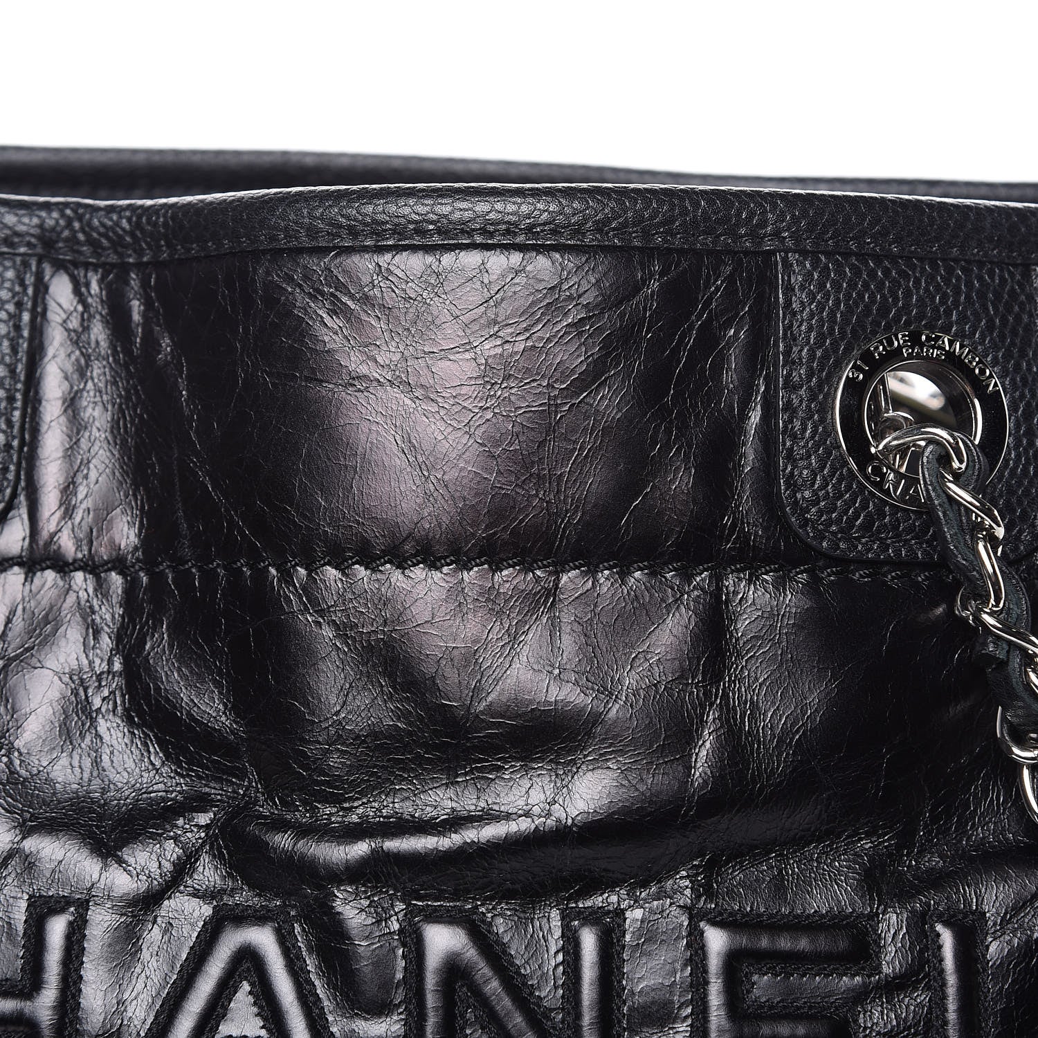 Chanel Glazed Calfskin Small Deauville Tote Black 13 of 14