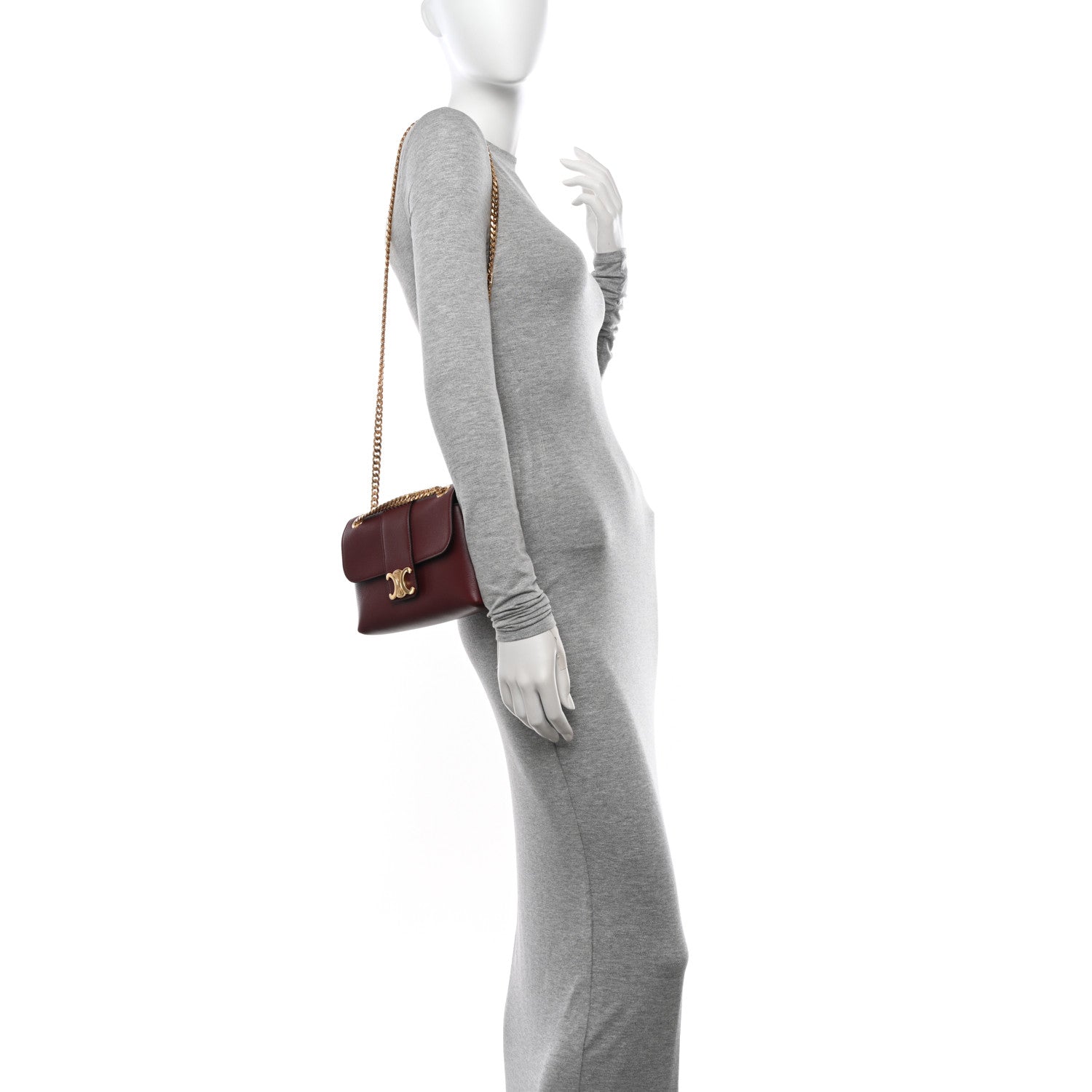 Celine Supple Calfskin Teen Victoire Light Burgundy 2 of 9