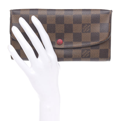 Louis Vuitton Damier Ebene Emilie Wallet Red 2 of 14