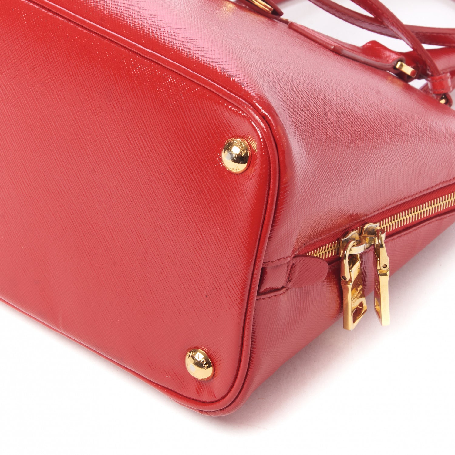 Prada Saffiano Vernice Medium Promenade Tote Rosso 6 of 7