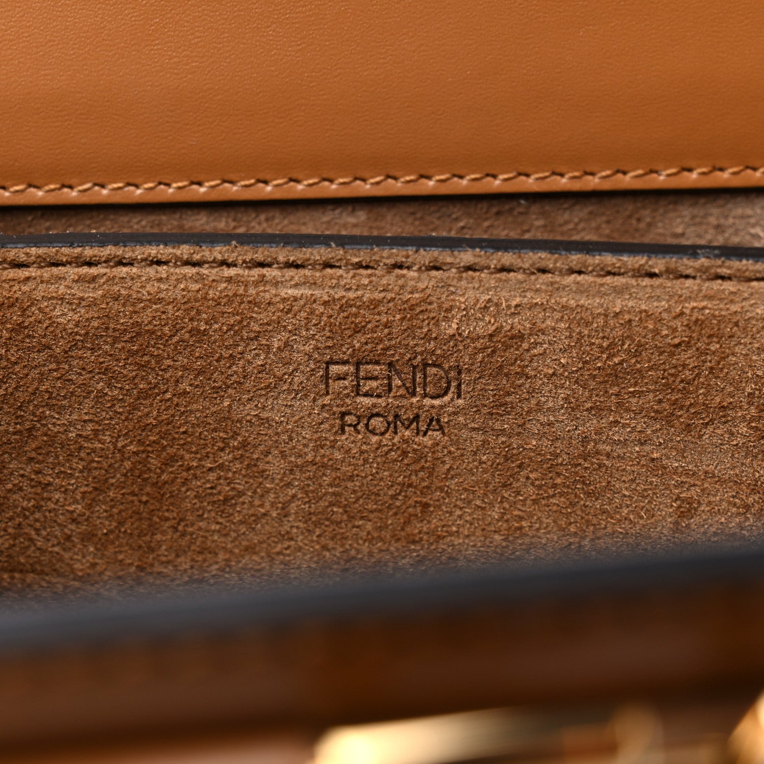 Fendi Vitello King Luxor Fendi Touch Shoulder Bag Caramello 6 of 10