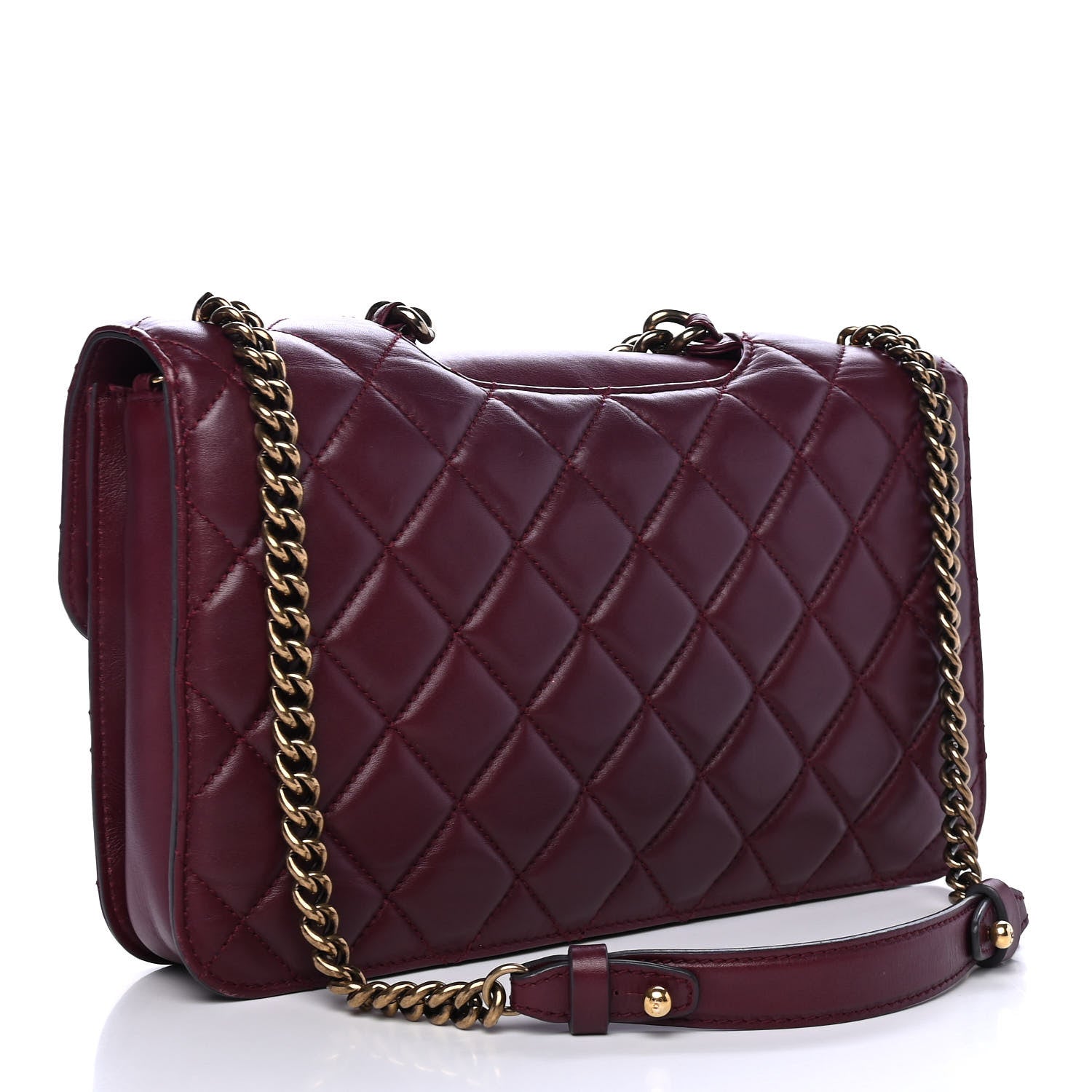 Chanel Calfskin Quilted Large Perfect Edge Flap Burgundy 2 of 4