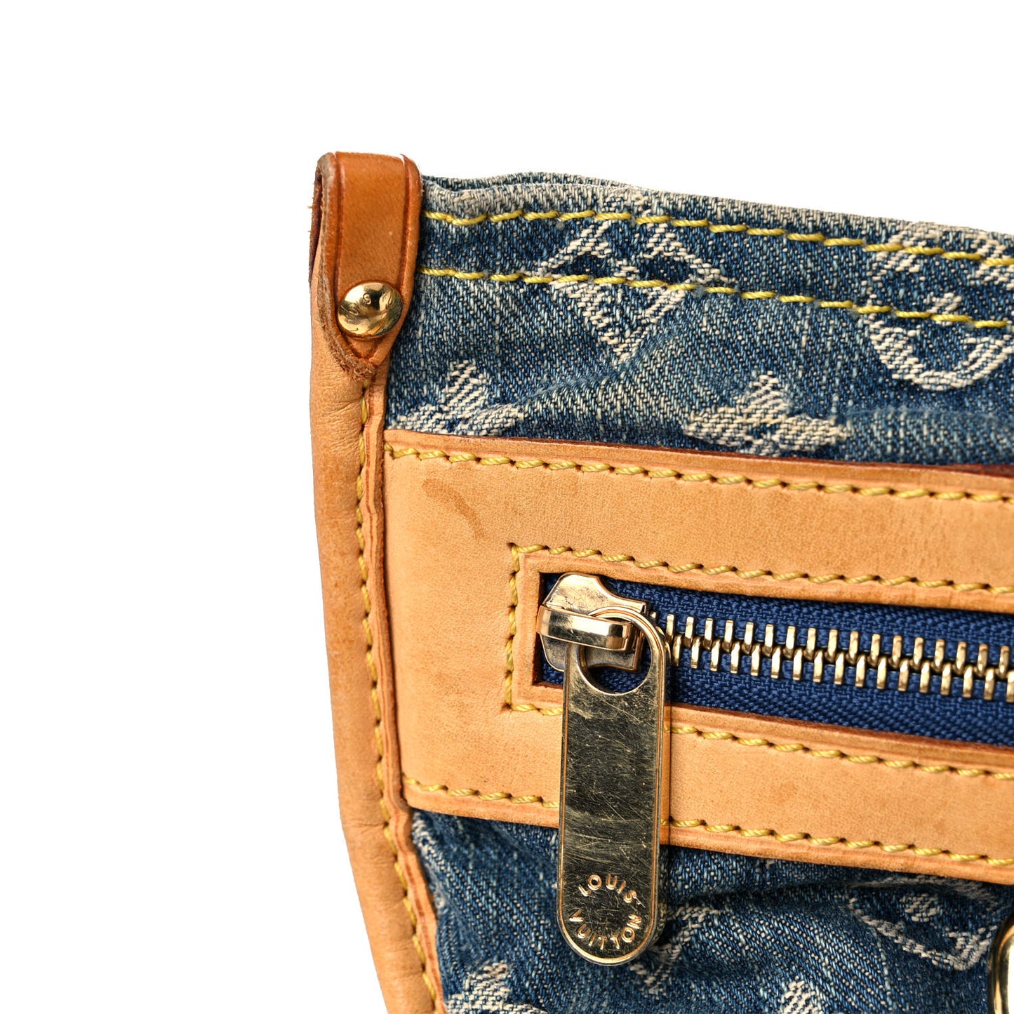 Monogram Denim Sac Plat Blue