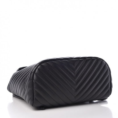 Chanel Calfskin Chevron Quilted Large Urban Spirit Backpack Black 4 of 7