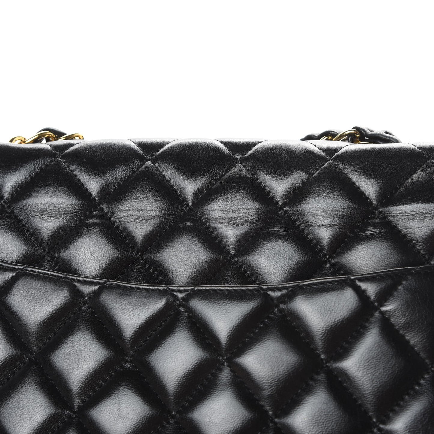 Lambskin Quilted Jumbo Single Flap Black