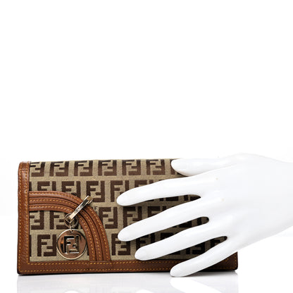 Fendi Zucchino Calfskin Ladies Wallet Tobacco 2 of 8