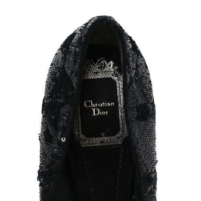 Christian Dior Sequin Pumps 36.5 Black Gold 9 of 10