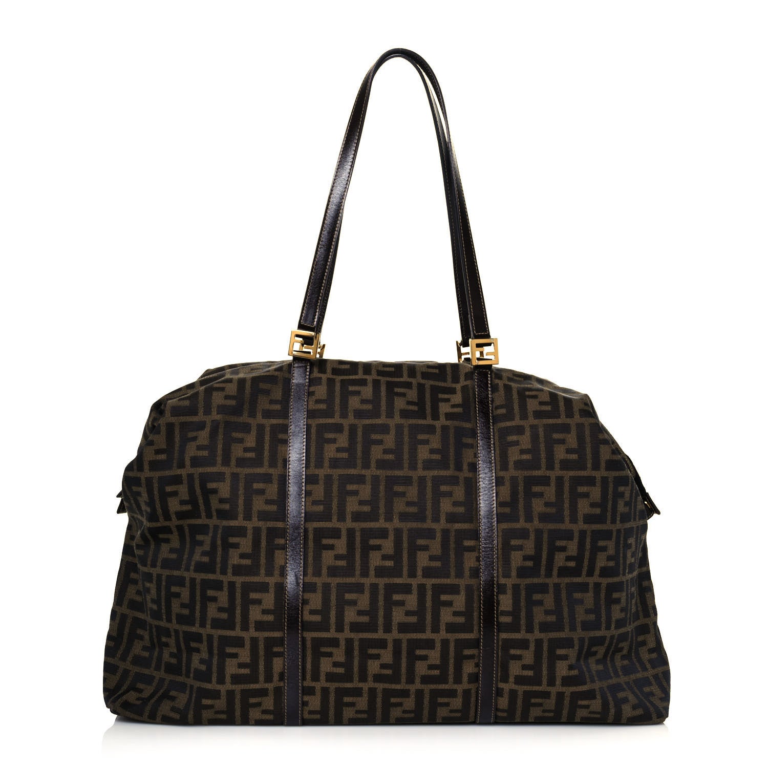 Fendi Zucca Large Zip Tote Tobacco 1 of 12