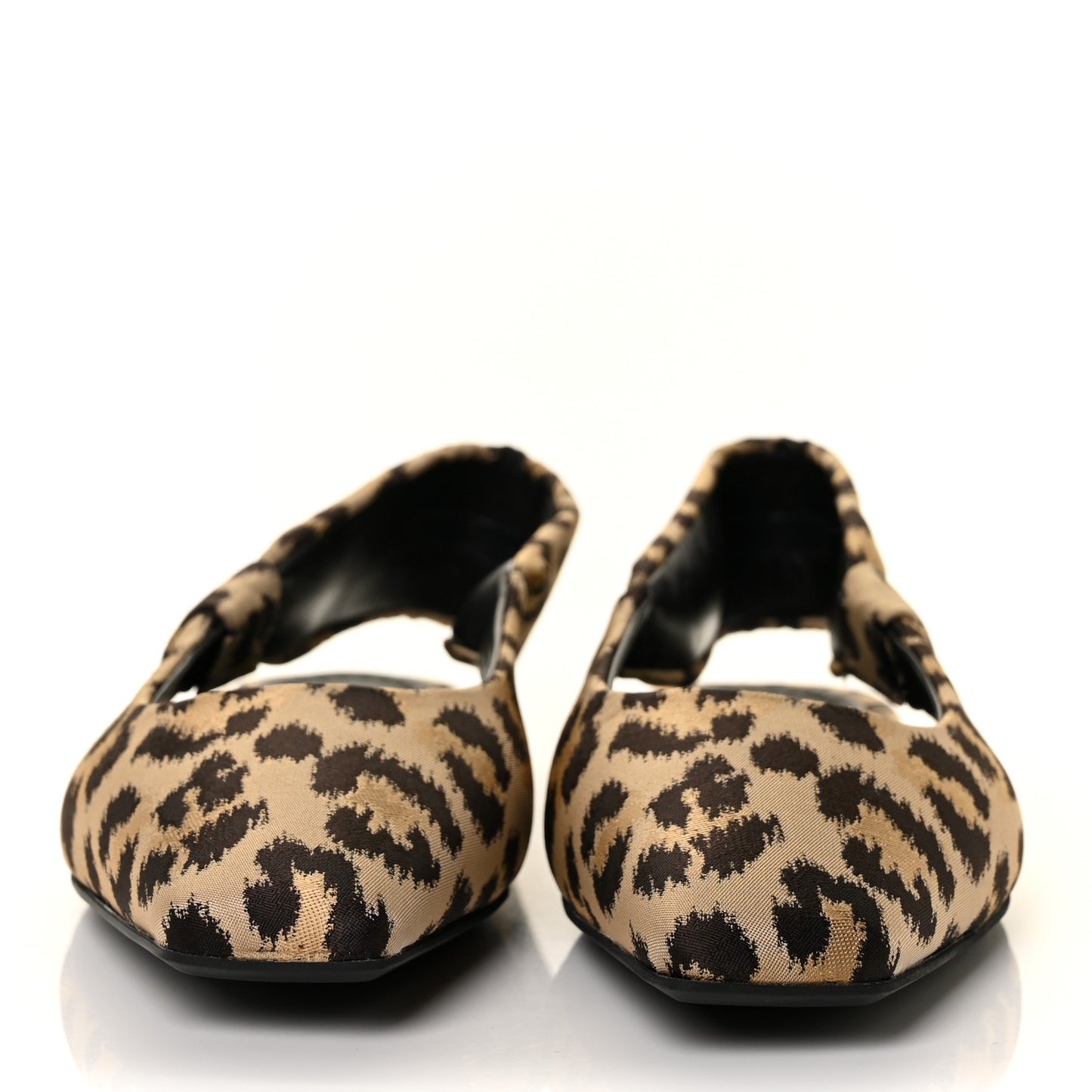 Nylon Leopard Print Mizza Slingback Flat 39 Beige Multicolor