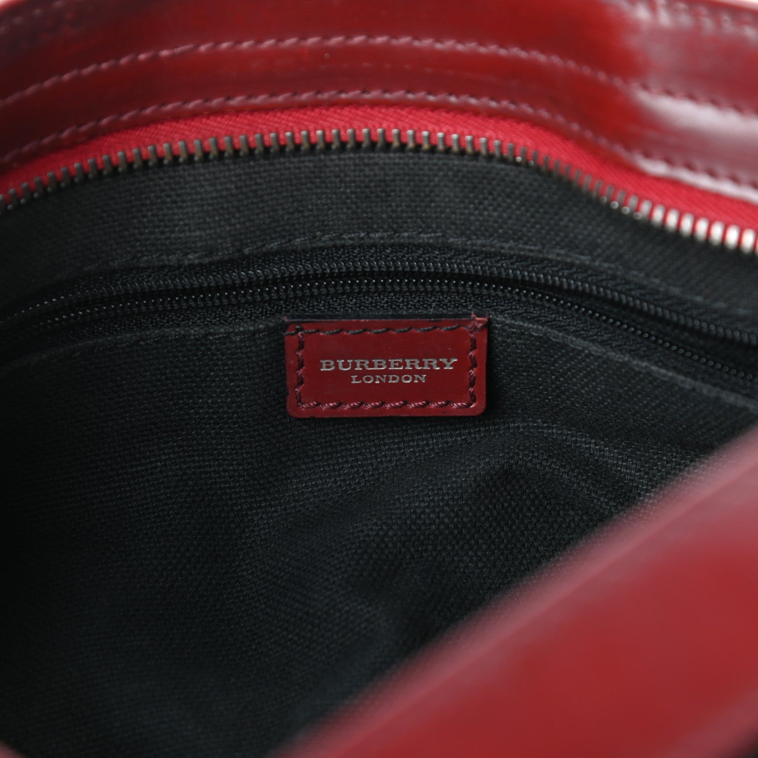 Burberry Haymarket Check Shoulder Bag Military Red 6 of 9