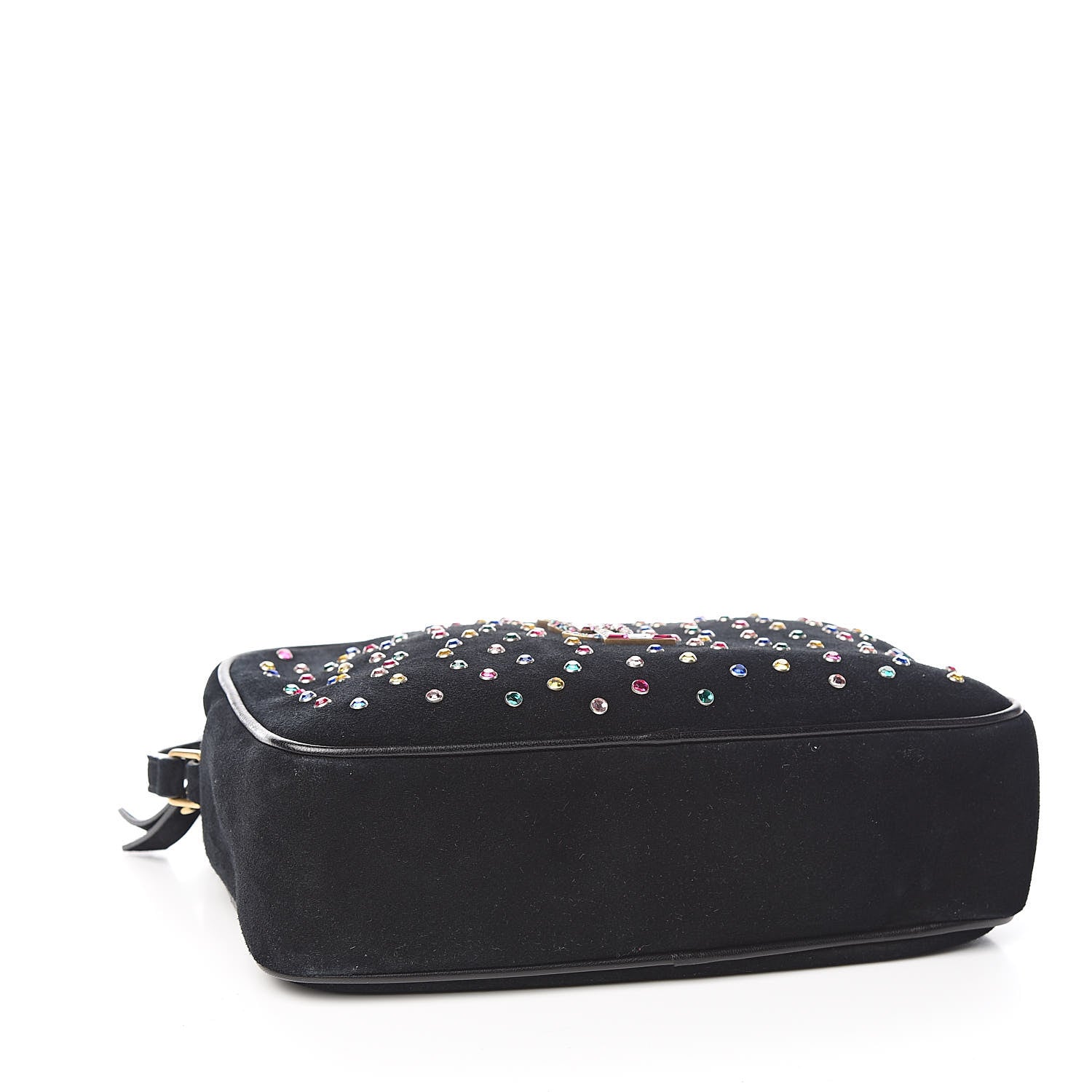 Saint Laurent Suede Crystal Camera Bag Black 4 of 10