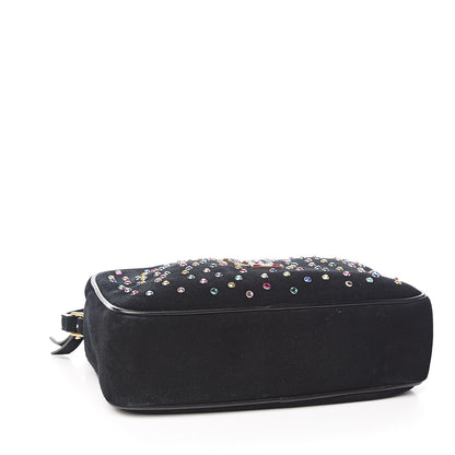 Saint Laurent Suede Crystal Camera Bag Black 4 of 10