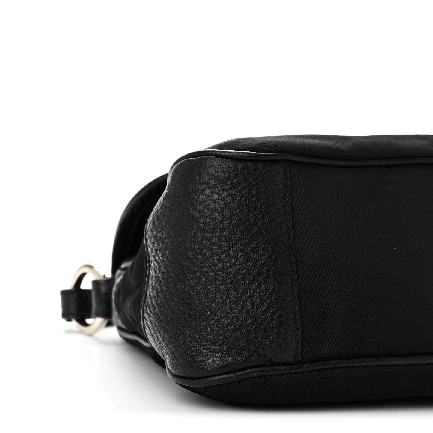 Nylon Vitello Daino Hobo Black