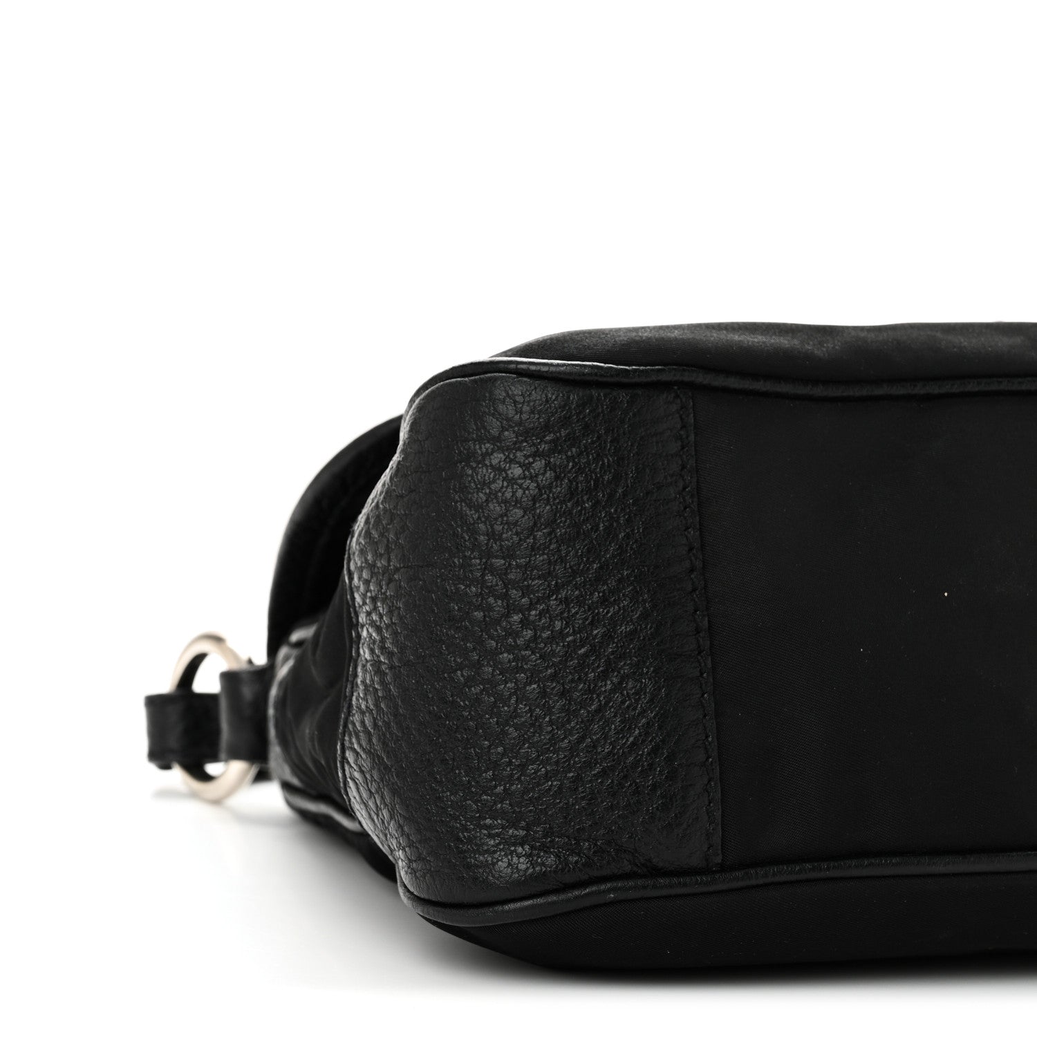 Prada Nylon Vitello Daino Hobo Black 8 of 9